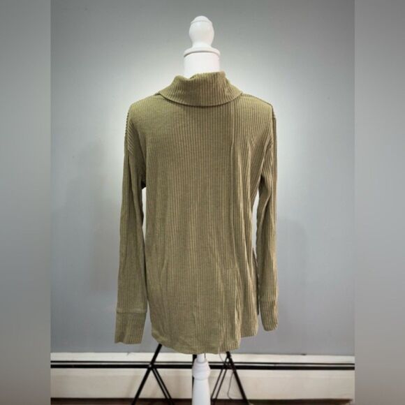 Sage Green Jane and Delancey Ribbed Cowl Sweater Size M EUC - Picture 2 of 5